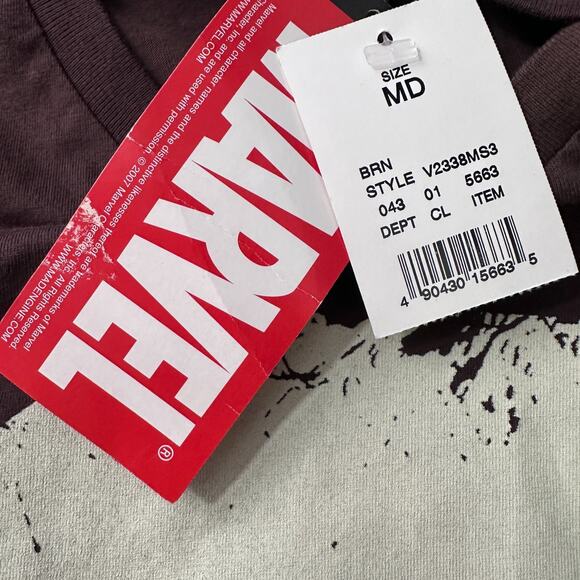 Y2K Mad Engine Marvel Punisher Skull T-Shirt Mens Medium Brown Near Vintage 2007 - Picture 5 of 11